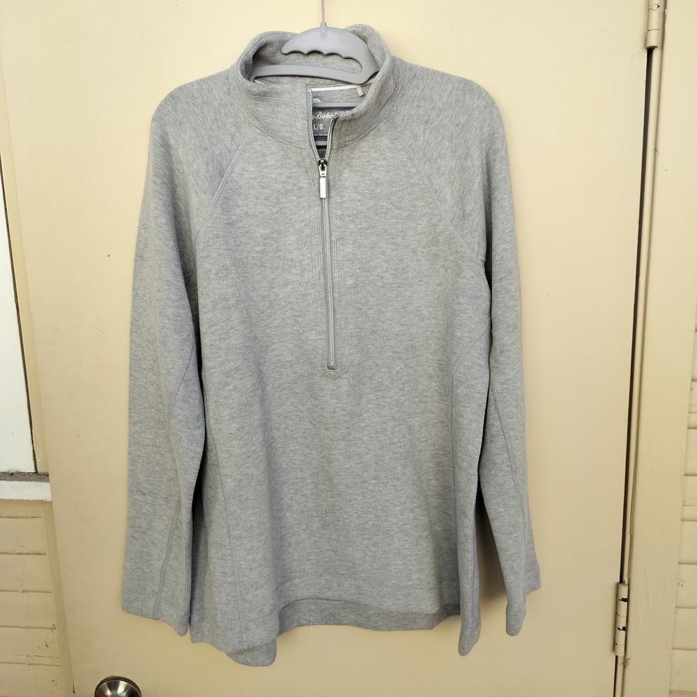 Tommy Bahama Women's Classic Gray Half Zip Pullover Sweater Sweatshirt